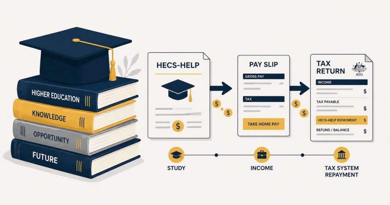 How HECS-HELP works in Australia — student loans repaid through the tax system